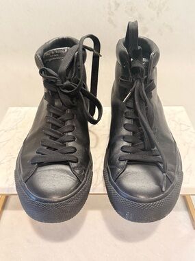 Rag & Bone black leather high top sneakers | Made in Italy Men’s 42